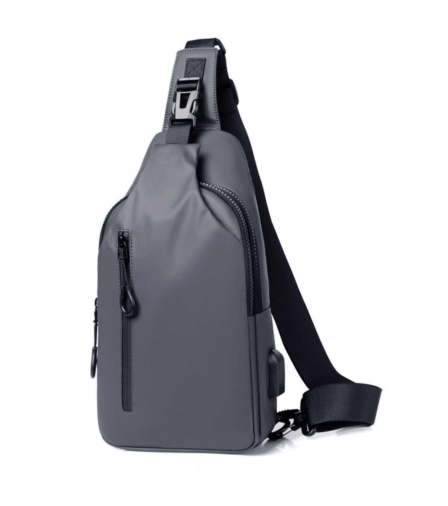 Anti-theft waterproof Pu sling crossbody purse shoulder chest bag for men travel hiking trip