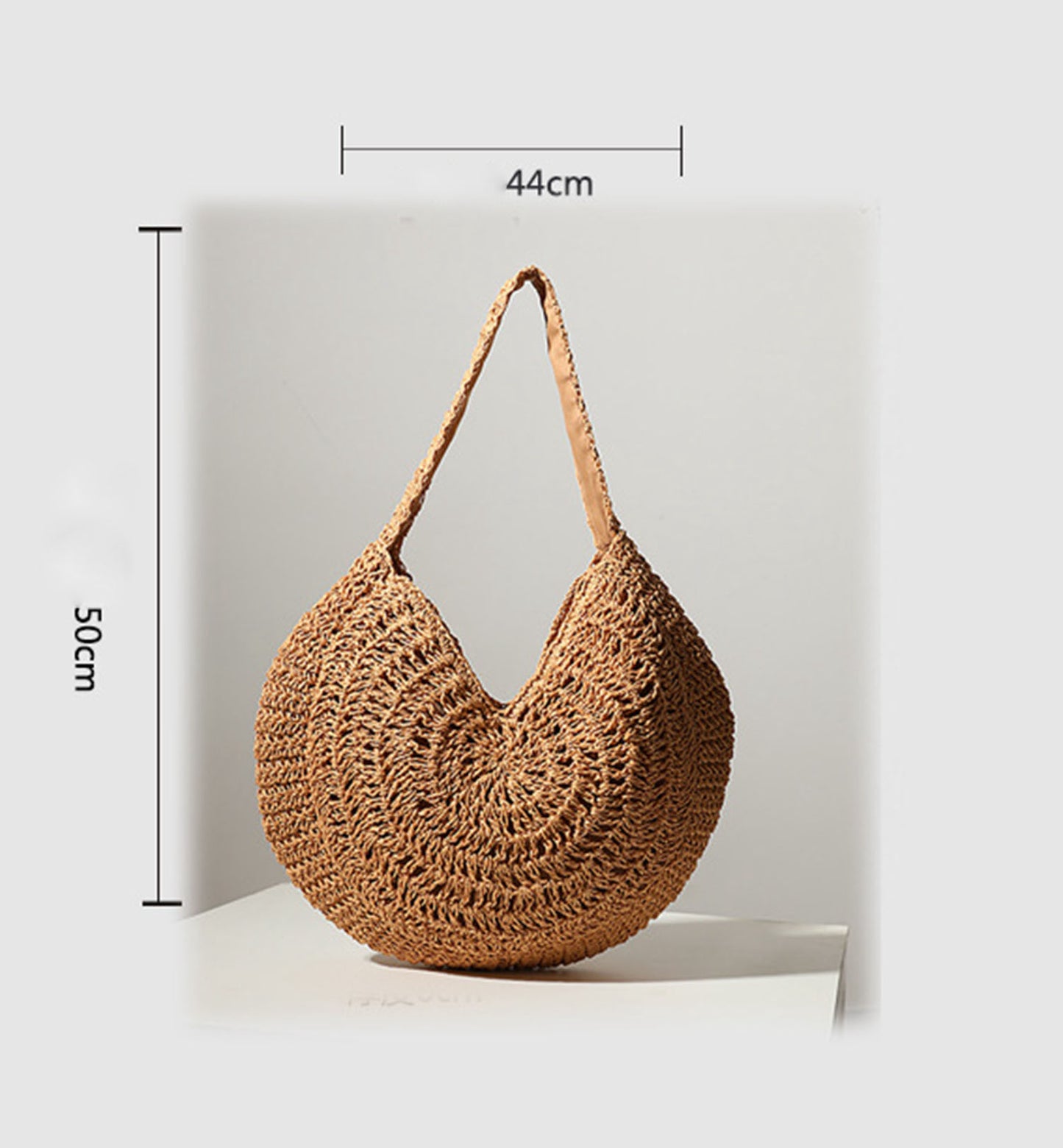 Handmade yarn knitted summer beach tote handbag