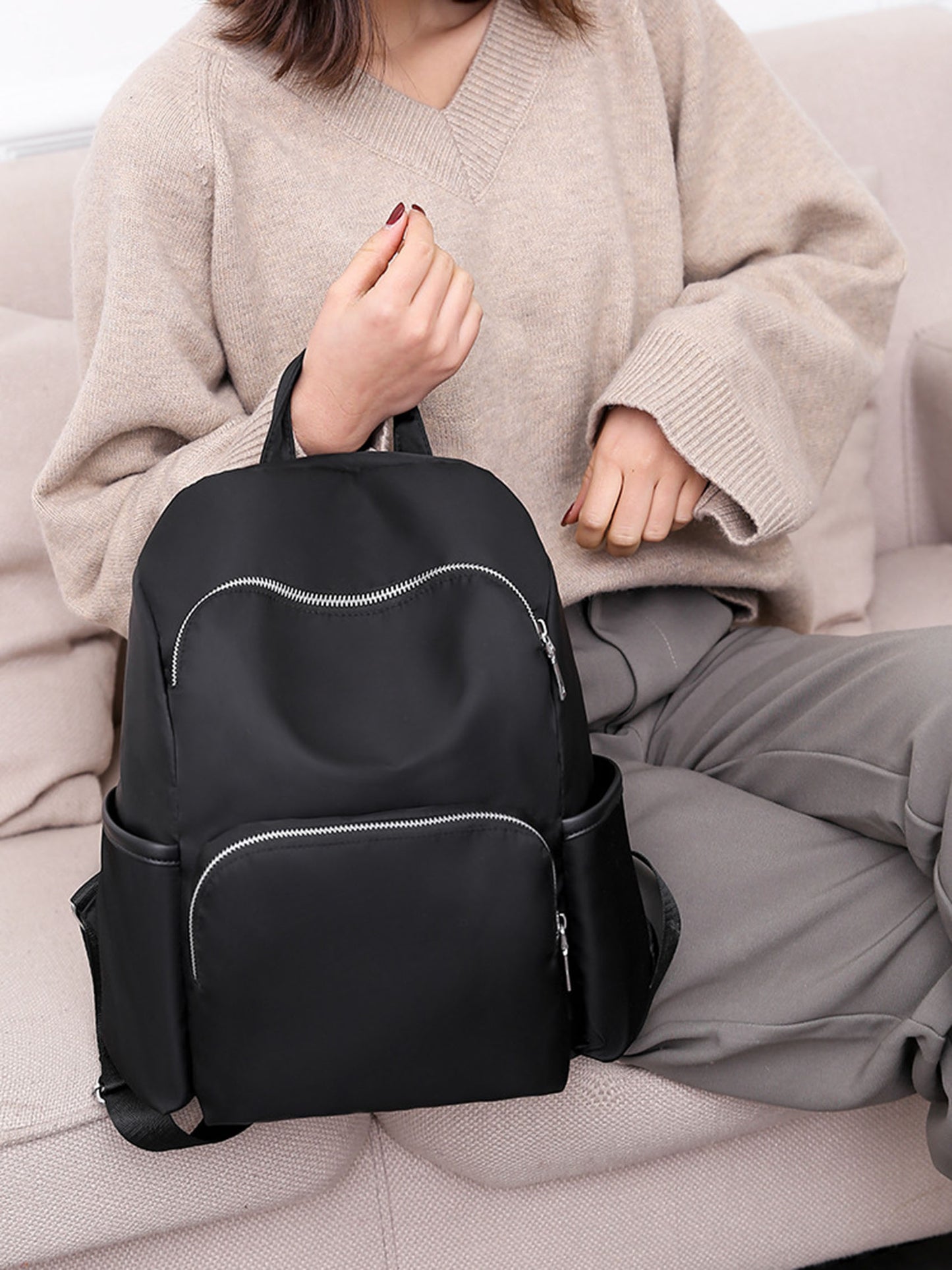 Anti-theft small backpack for travel,school oxford nylon backpack