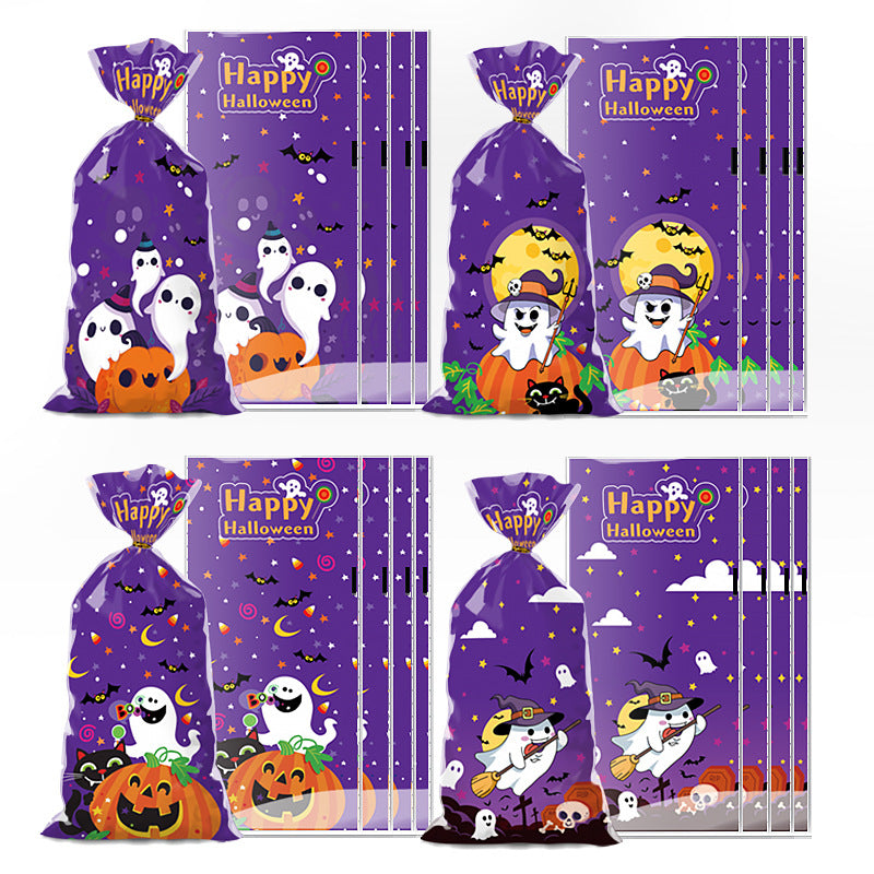 100pcs Halloween theme printed opp biscuits candies bakery gift wrap bags 10.6*4.9 inches