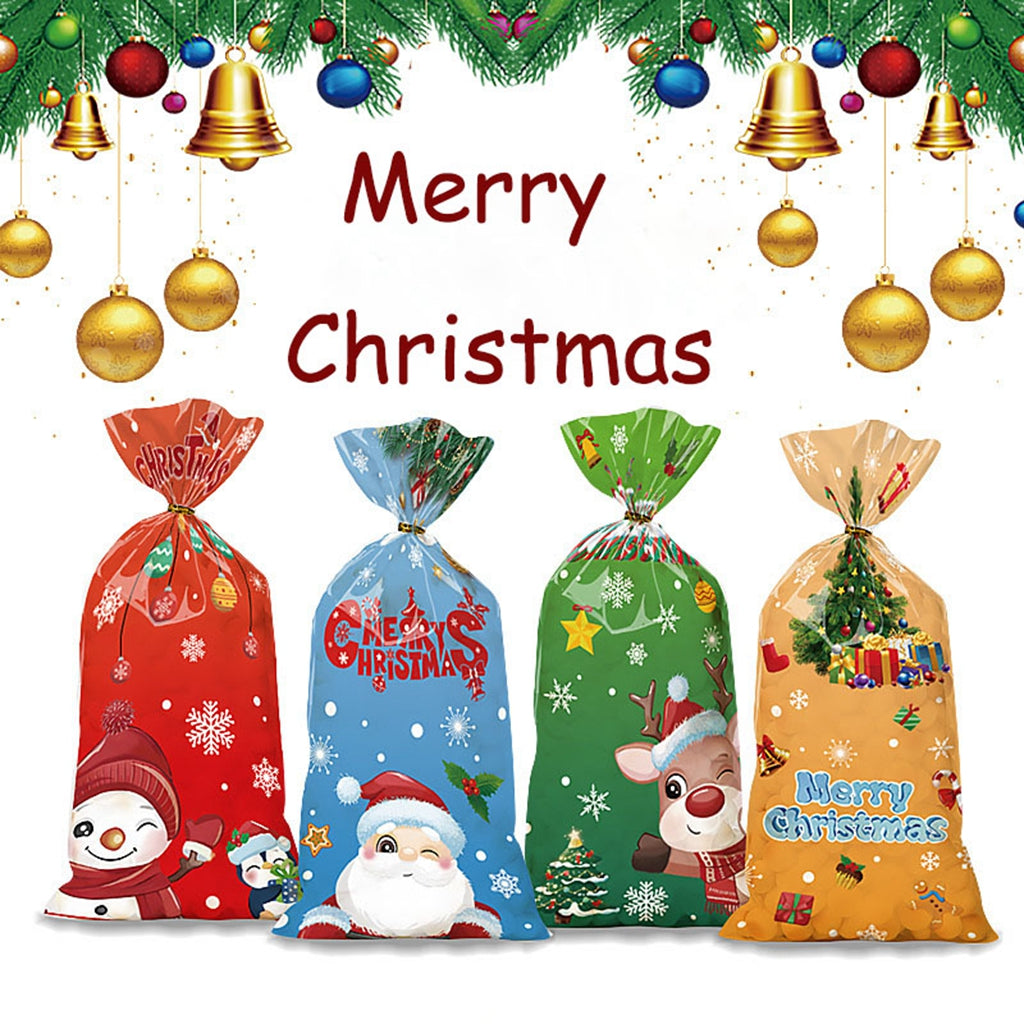 100pcs Merry Christmas theme printed opp biscuits candies bakery gift wrap bags 10.6*5.1 inches
