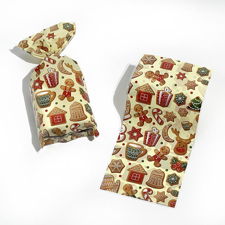 100pcs Merry Christmas theme printed opp biscuits candies bakery gift wrap bags 10.6*5.1 inches