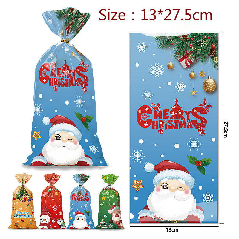 100pcs Merry Christmas theme printed opp biscuits candies bakery gift wrap bags 10.6*5.1 inches