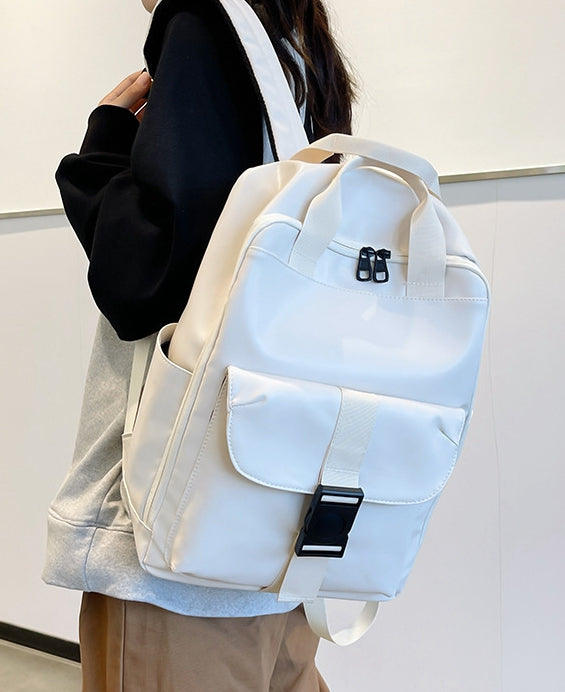 Unisex PU leather travel backpack, senior school bags for girls and boys