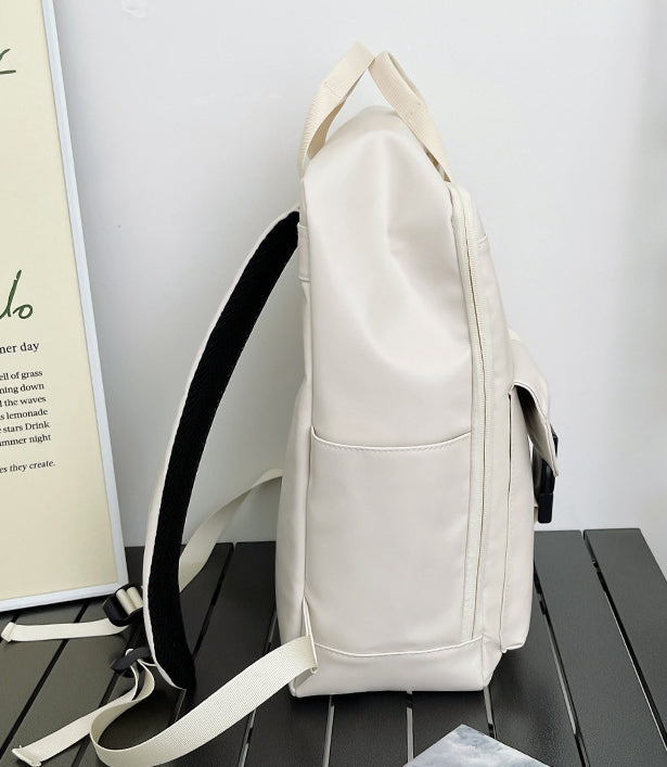 Unisex PU leather travel backpack, senior school bags for girls and boys