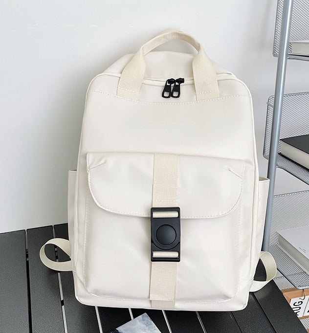 Unisex PU leather travel backpack, senior school bags for girls and boys