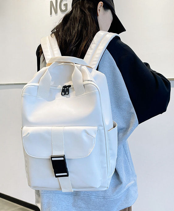 Unisex PU leather travel backpack, senior school bags for girls and boys