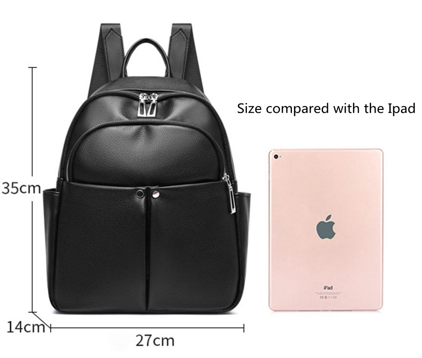 bp faux leather backpack Faux leather multi-purpose small backpack for women travel work – Edith qi