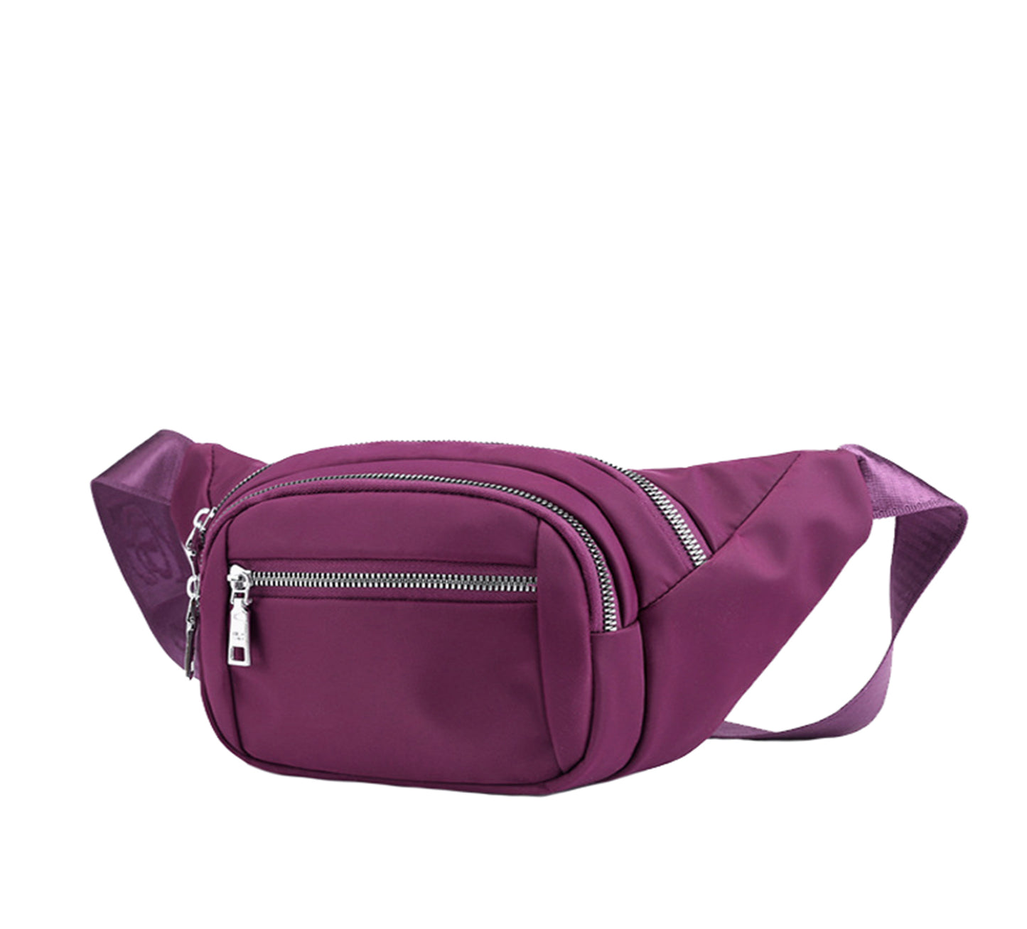 Hot pink nylon crossbody fanny waist pack purse for daily outings