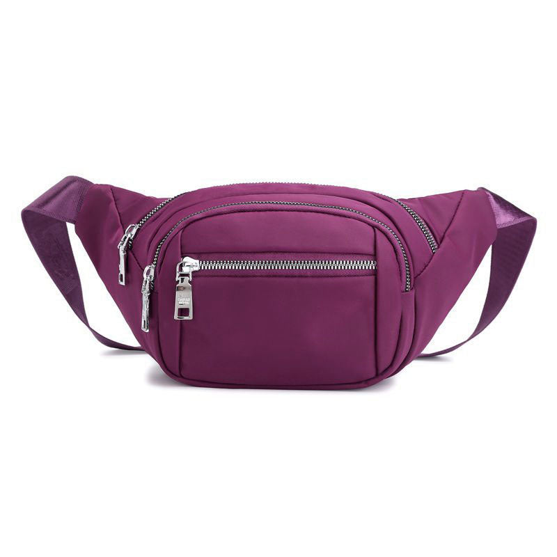 Hot pink nylon crossbody fanny waist pack purse for daily outings