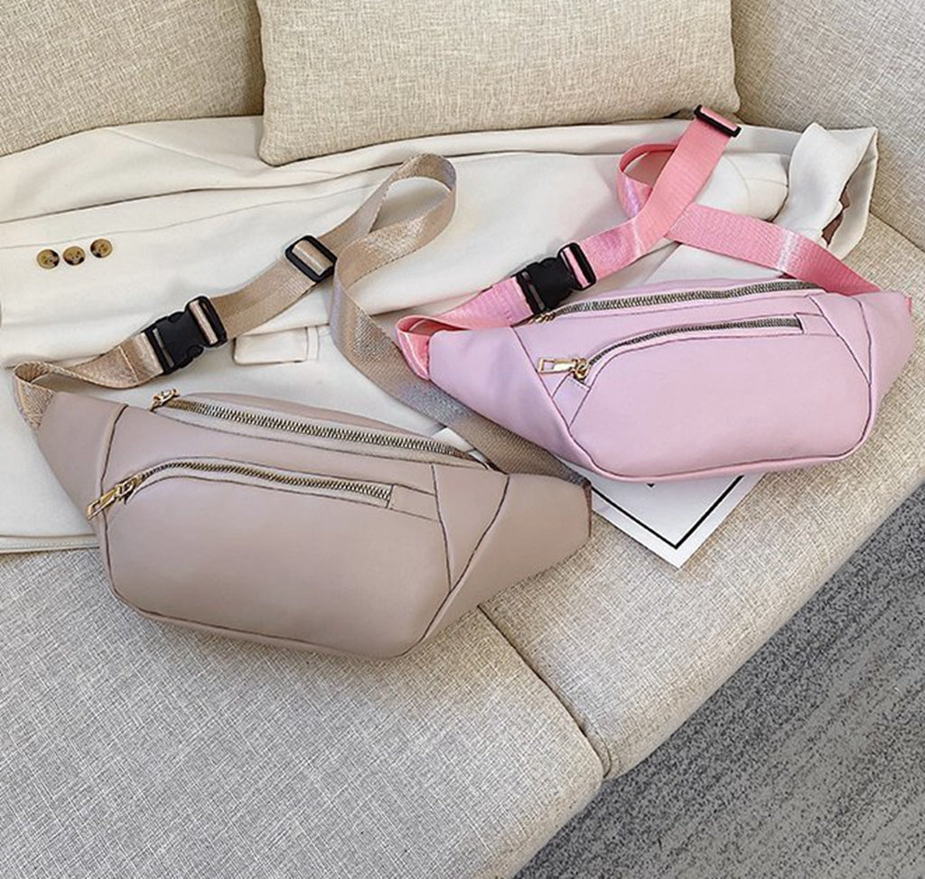 Trendy Pu leather fanny waist pack purse for women teens daily outings