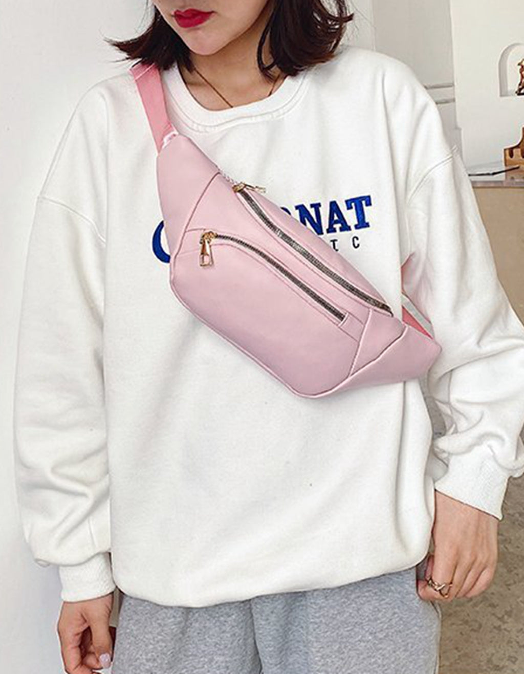 Trendy Pu leather fanny waist pack purse for women teens daily outings