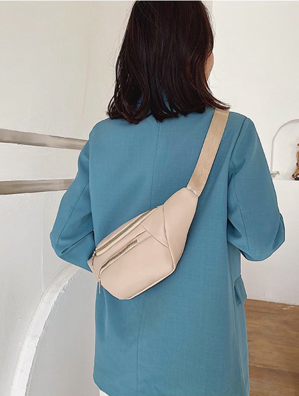 Trendy Pu leather fanny waist pack purse for women teens daily outings