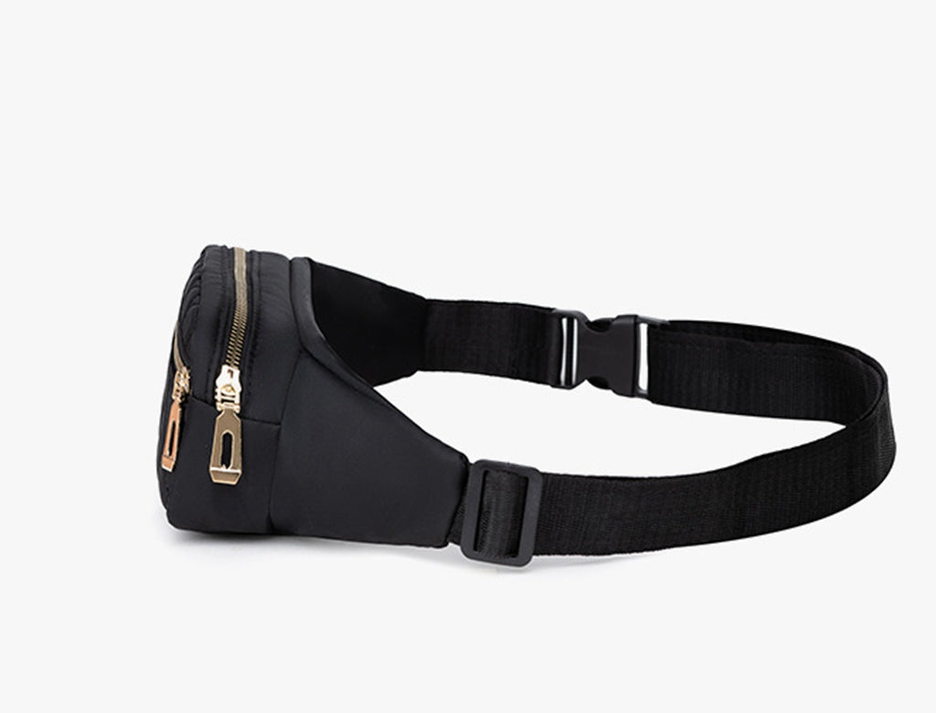 Lightweight quilted nylon crossbody fanny pack bag for daily running