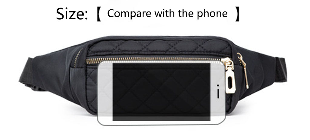 Lightweight quilted nylon crossbody fanny pack bag for daily running