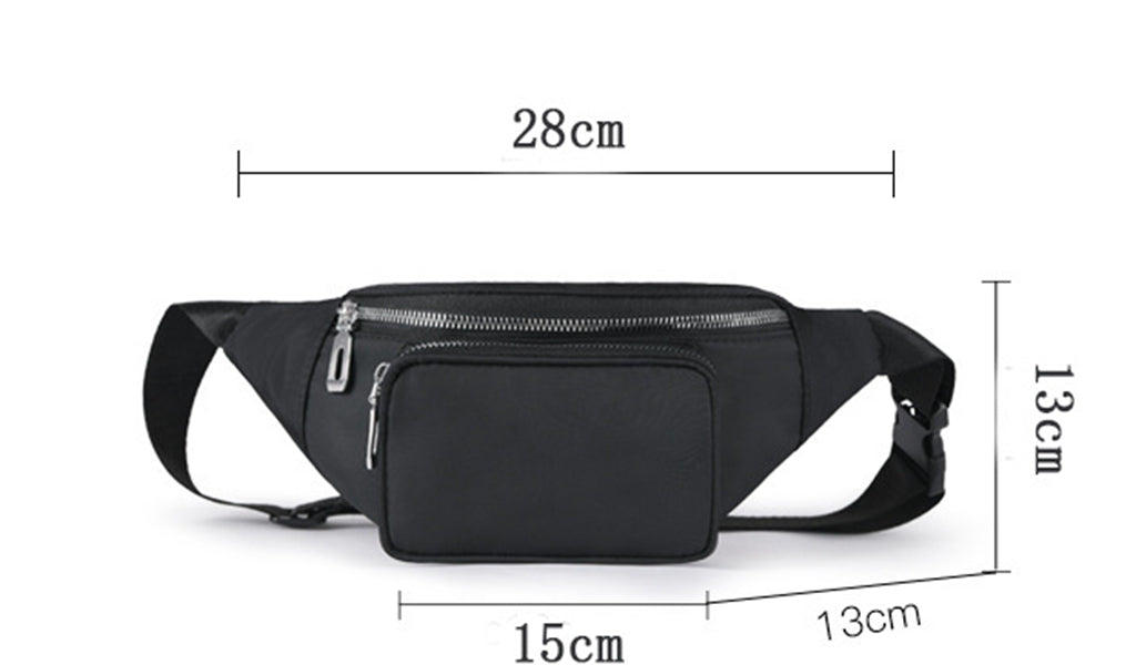 Purple nylon fanny waist pack crossbody purse for daily outings