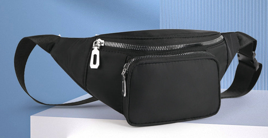 Purple nylon fanny waist pack crossbody purse for daily outings
