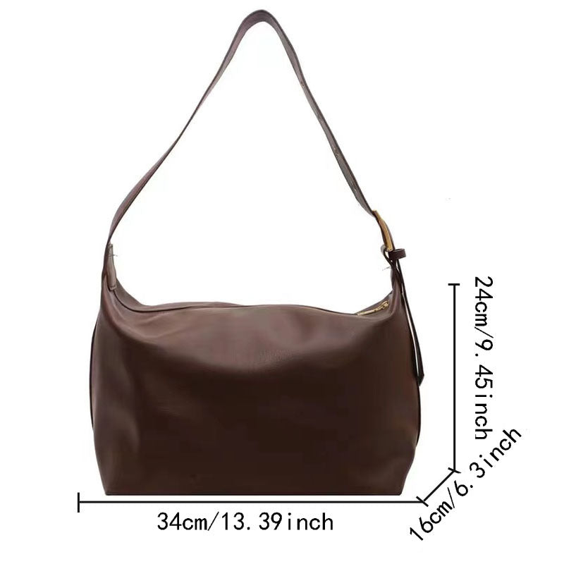 Black brown PU leather shoulder cross body bag handbag