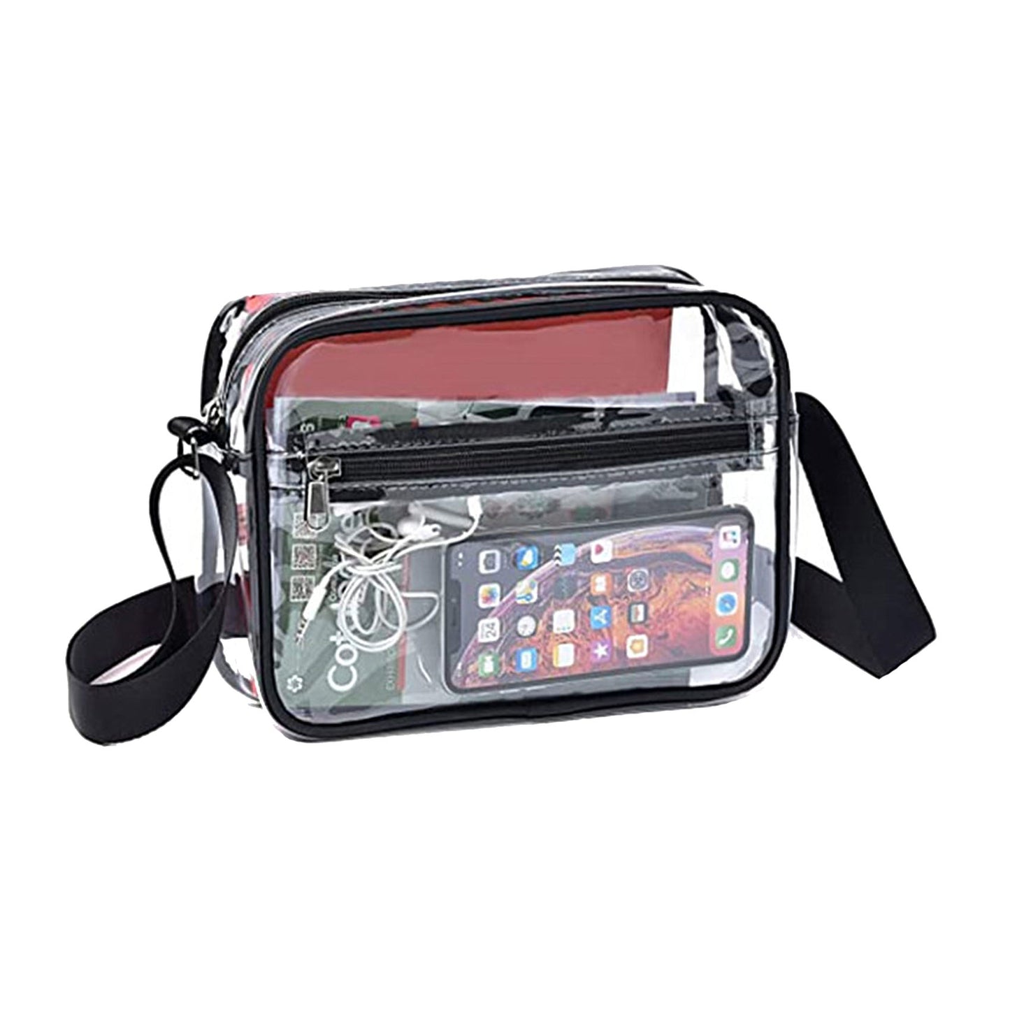 Approved stadium clear fanny pack for concerts sports beach,clear crossbody belt bag 0.4MM PVC