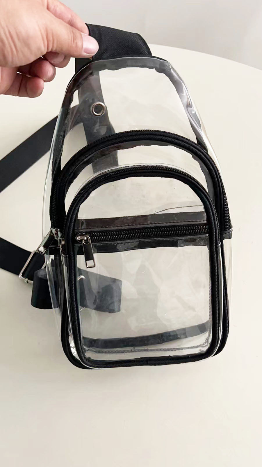 Approved stadium clear belt crossbody fanny purse bag for concerts sports beach 0.4MM PVC