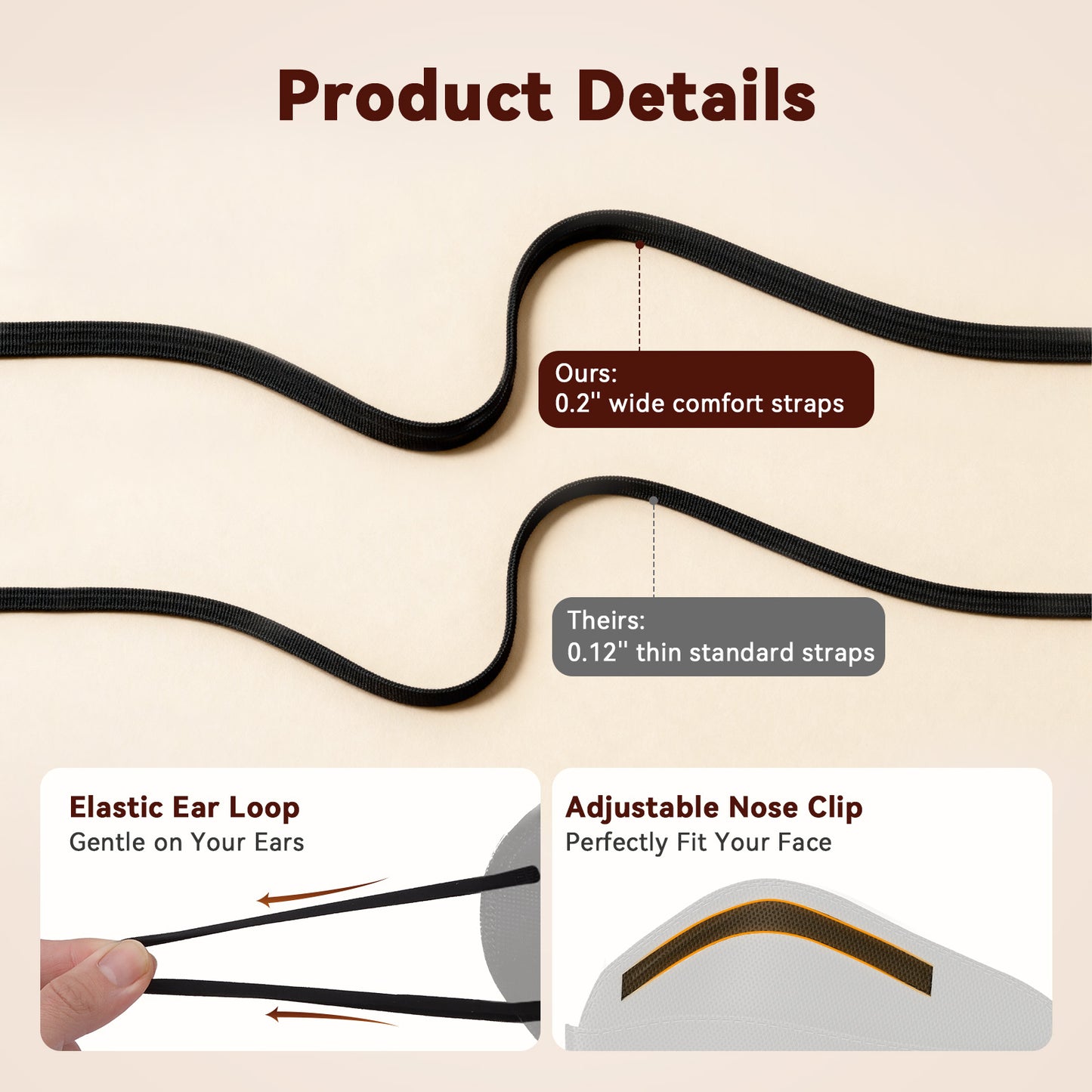 Edith qi KN95 Face Masks 50 PCS, 5 Ply Black Disposable KN95 Masks for Adults Filter Efficiency 95%, Protection against PM 2.5 Smoke Particles