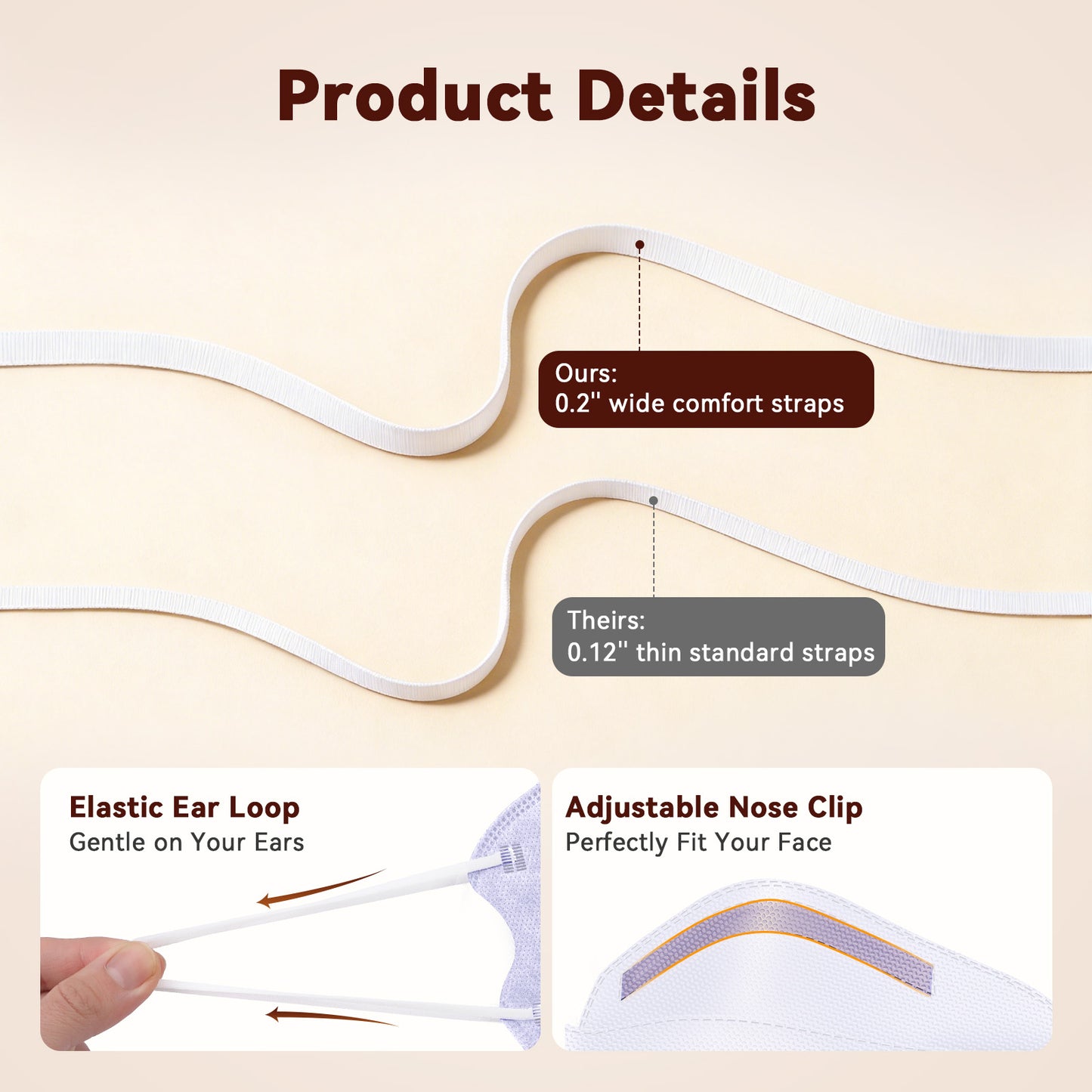 Edith qi KN95 Face Masks 50 PCS, 5 Ply Purple Disposable Face Masks for Adults Filter Efficiency 95%, Protection against PM 2.5 Smoke Particles