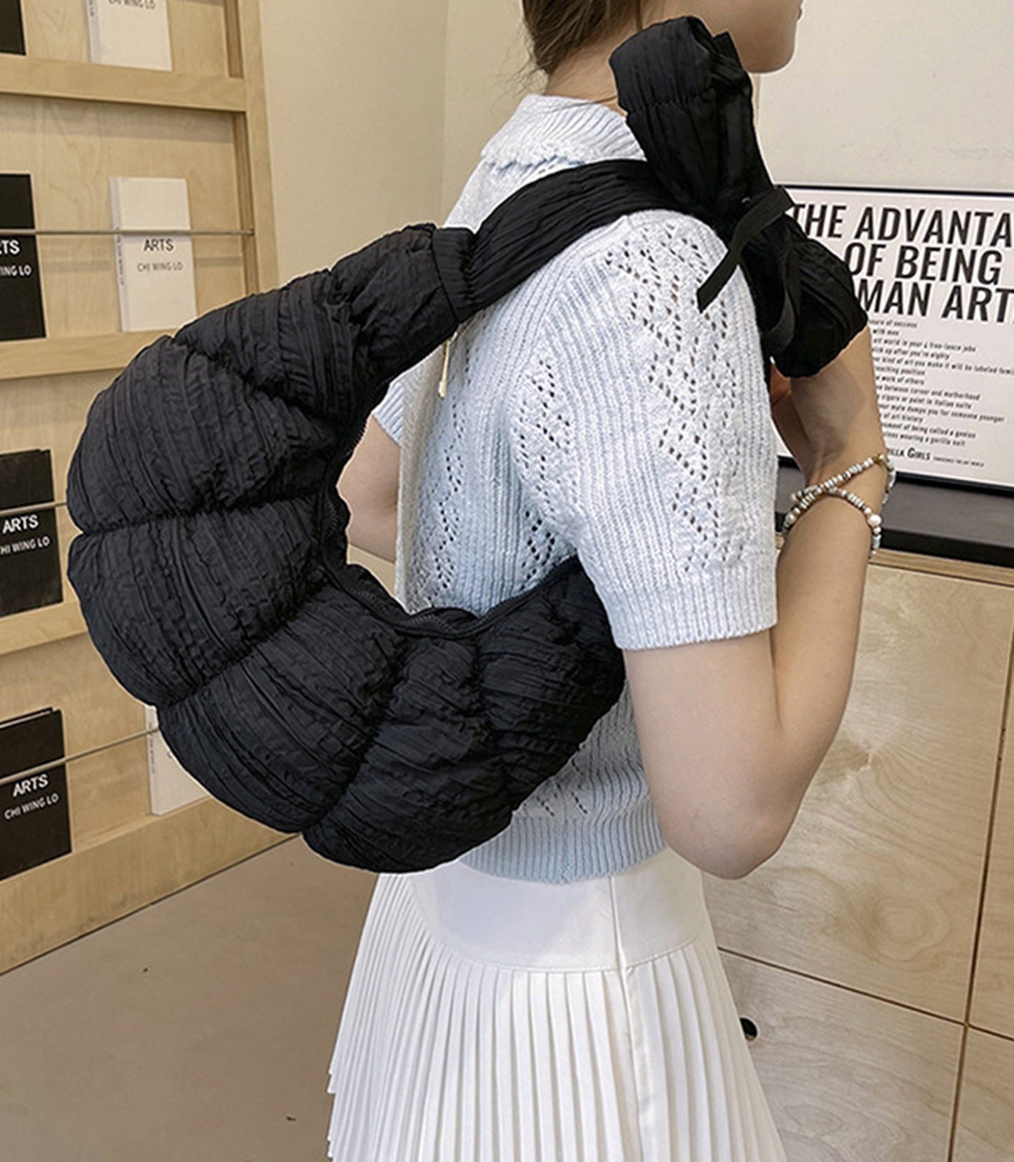 Hot pink quilted puffy crossbody shoulder bag for travel HB2400025