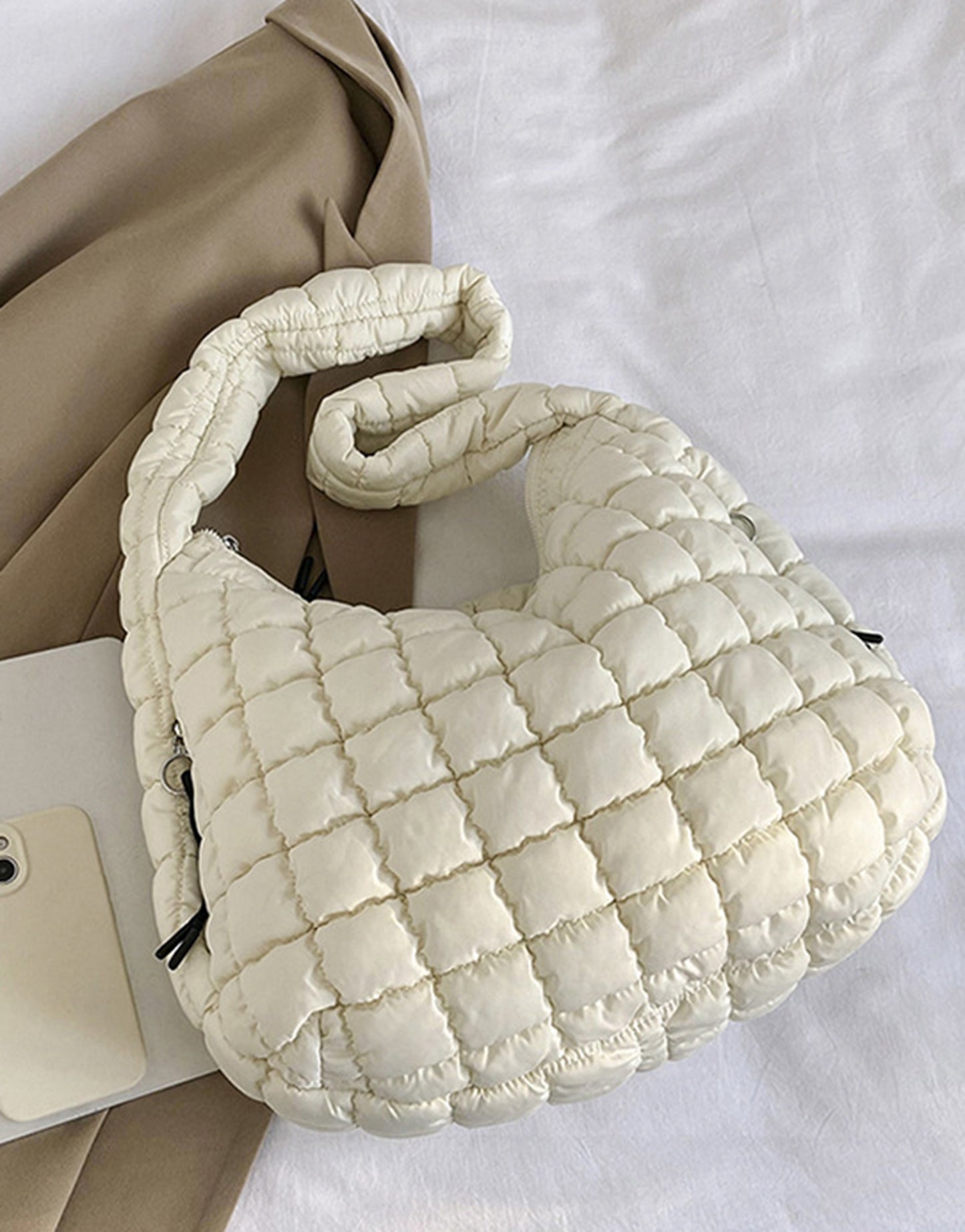 Hot pink quilted puffy  crossbody shoulder bag HB2400026