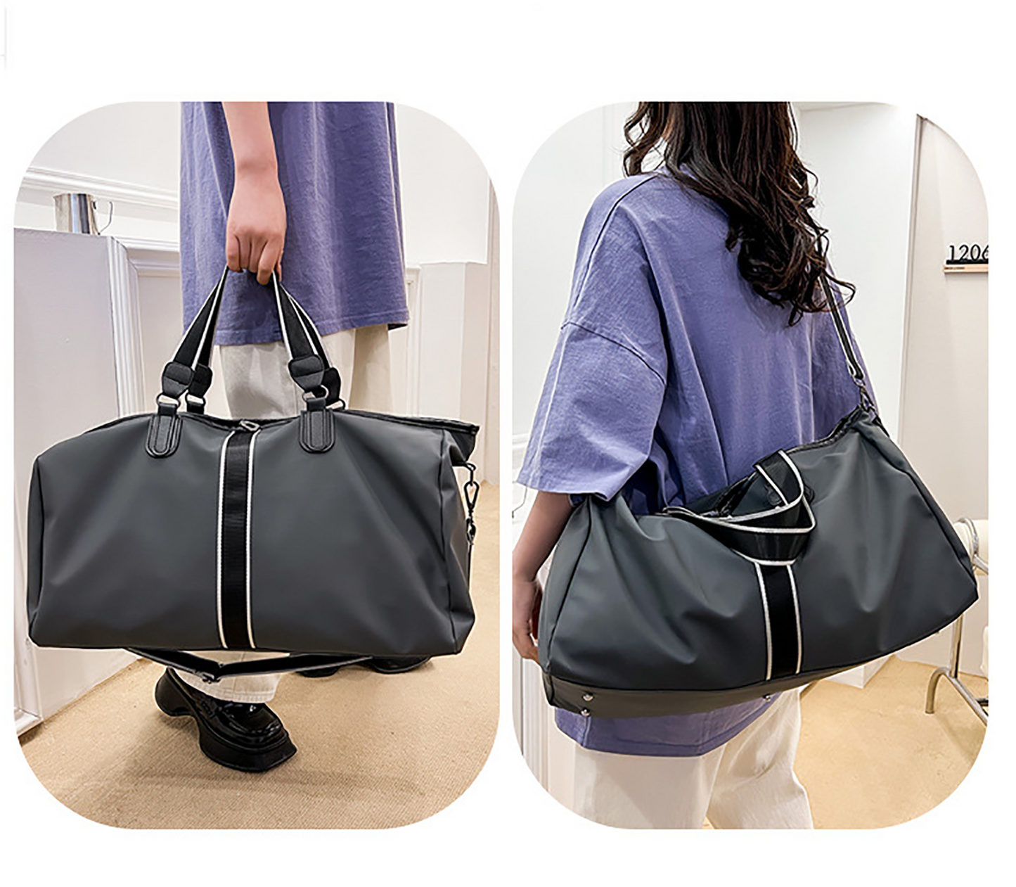 Light Weight Water-resistant Nylon Travel Duffel Bag for Men
