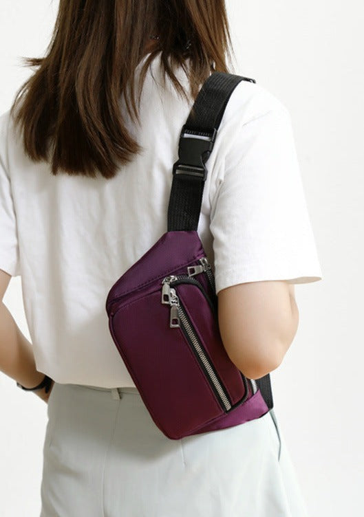 Navy nylon fanny waist pack crossbody purse for shopping travel