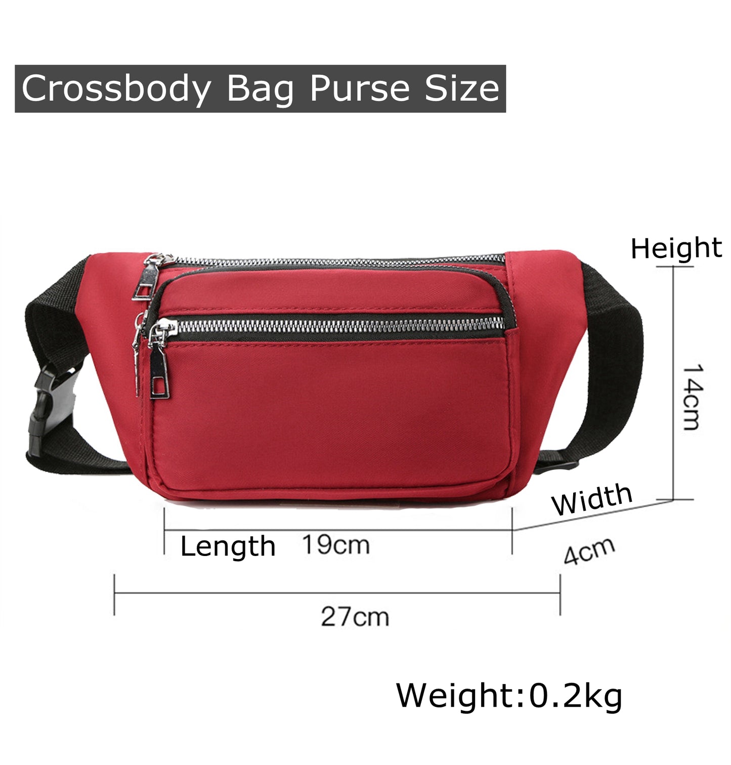 Navy nylon fanny waist pack crossbody purse for shopping travel