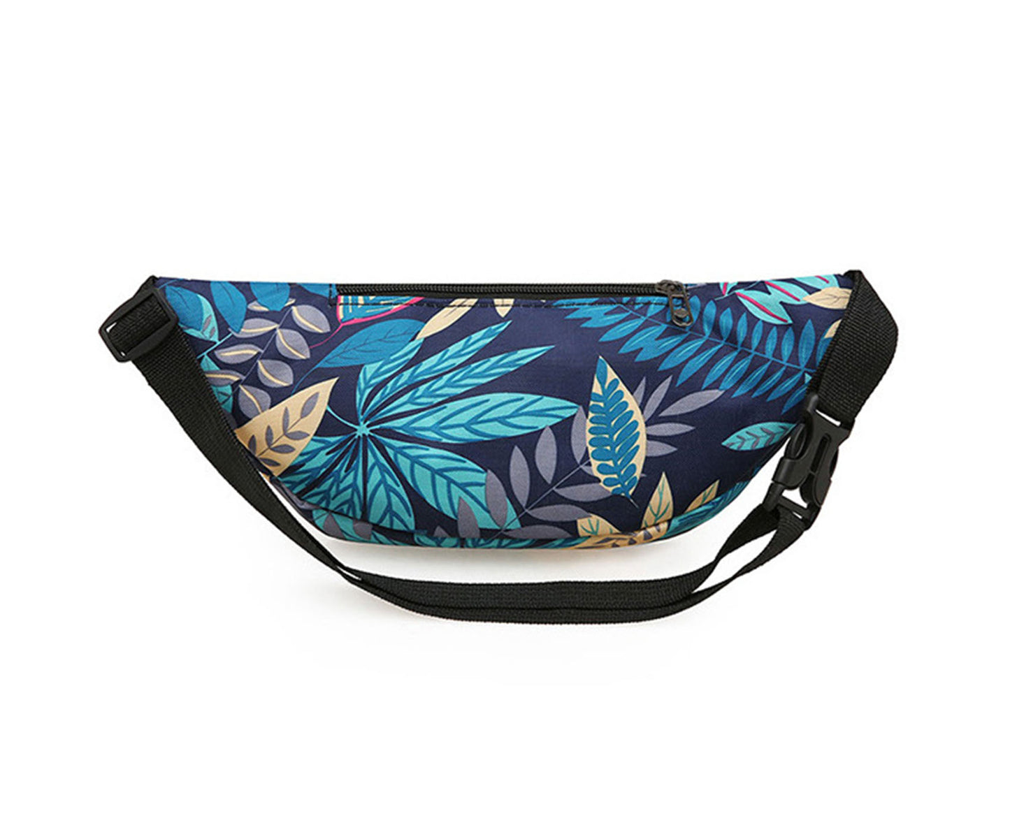 Printed floral nylon fanny waist pack purse for shopping outings travel hiking